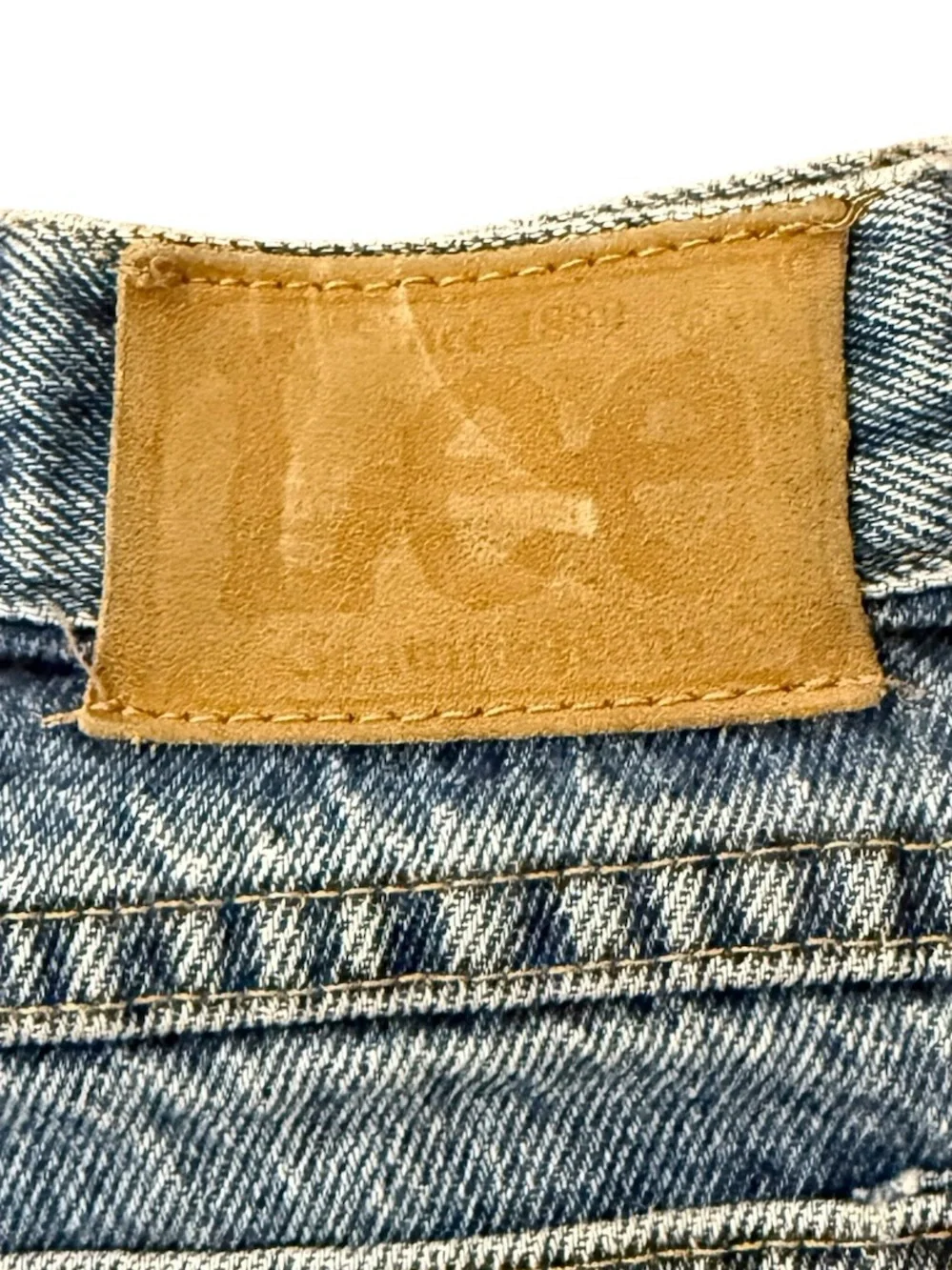 Vintage Lee USA Union Made Straight Leg Jeans 34x34 Fits 32x32 Medium Blue Wash - Picture 3 of 15